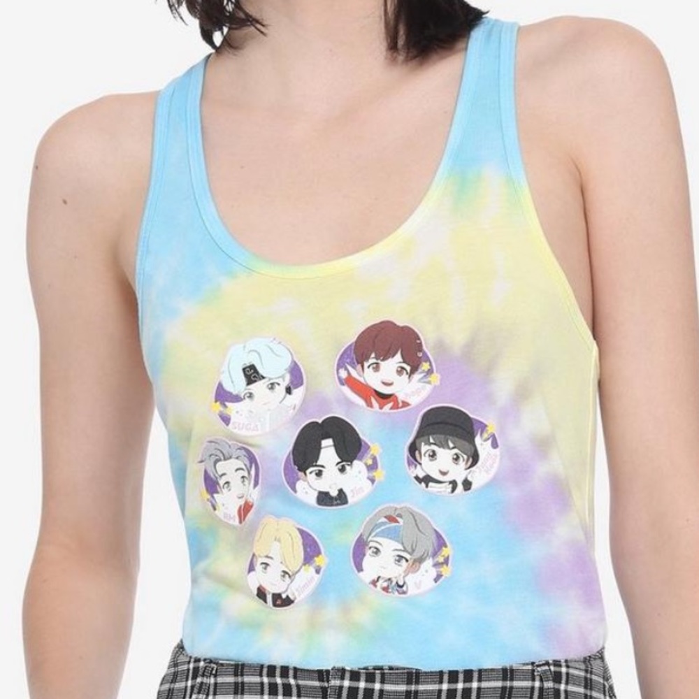 TinyTAN Character Tie-Dye Girls Tank Top Inspired By BTS